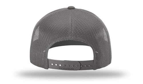 Richardson 112 Trucker Hat - Premium Blank Baseball Cap, Adjustable Snapback Hat - Structured Six Panel Richardson Blank Hats - color: Solid Charcoal