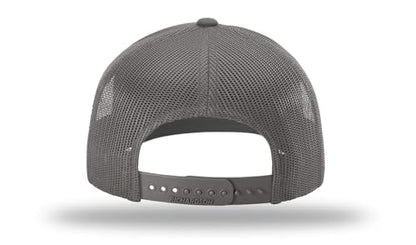 Richardson 112 Trucker Hat - Premium Blank Baseball Cap, Adjustable Snapback Hat - Structured Six Panel Richardson Blank Hats - color: Solid Charcoal
