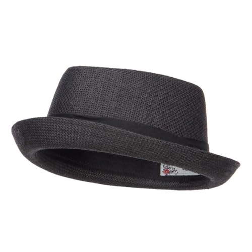 Big Size Solid Upbrim Pork Pie Fedora - color: Black, size: X-Large