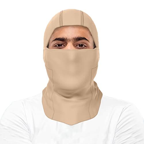 BaHoki Essentials Balaclava Ski Mask - Breathable Thermal Face Cover for Cold Weather - Wind-Resistant Head Gear - style: Khaki