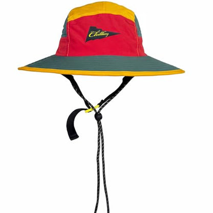 Color-Blocked Fisherman Style Sun Hat for Outdoor Camping, Surfing & Vacations - Wide Brim, UV Protective, Anti-Slip - color: B-retro