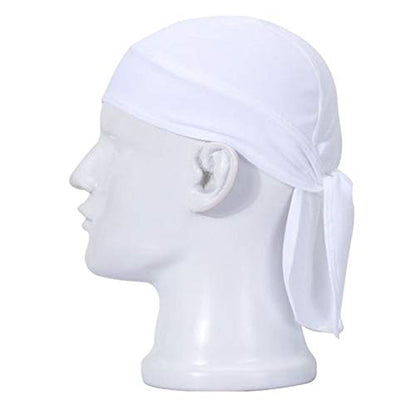4 Pack Head Wraps Cycling Caps Dew Rag Skull Caps Beanie Cap Do Rags, Pirate Hats, Doo Rag, Durag Bandana - color: Black White Grey Blue, size: One Size