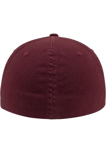 Flexfit Garment Washed Cotton Dad Hat Caps, Unisex, Garment Washed Cotton Dad Hat - color: Maroon, size: Small-Medium