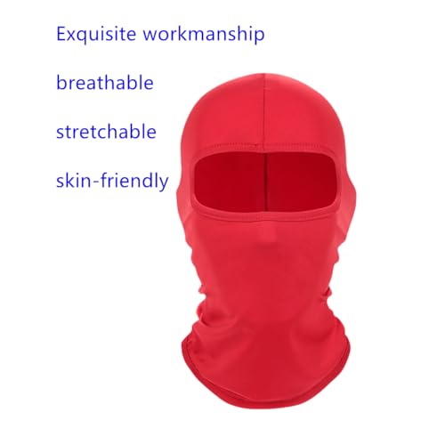 Balaclava Ski Mask, Windproof Sun Protection Full Face Cover for Men Women - color: Red