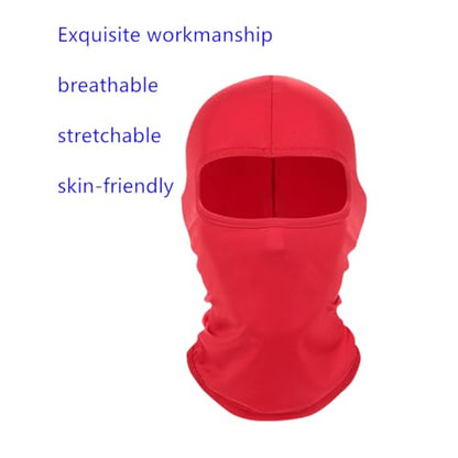 Balaclava Ski Mask, Windproof Sun Protection Full Face Cover for Men Women - color: Red
