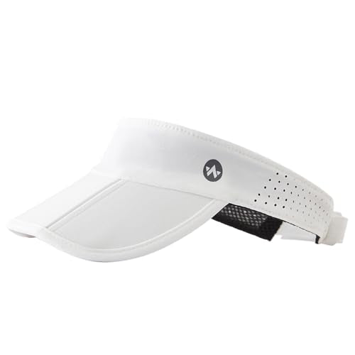 WANDER Sports Sun Visor Hat Mesh Foldable Brim for Men Women Running - color: White