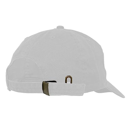 Glory Max 100% Cotton Baseball Cap Classic Plain Low Profile Golf Dad Hat Buckle Adjustable - color: White