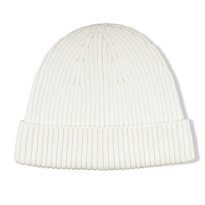 Croogo Knit Beanie Hat Fisherman Ski Caps Fall Winter Warm Knitted Ribbed Cuffed Skull Cap Slouchy Toboggan Cap for Men Women - color: Kh43-white