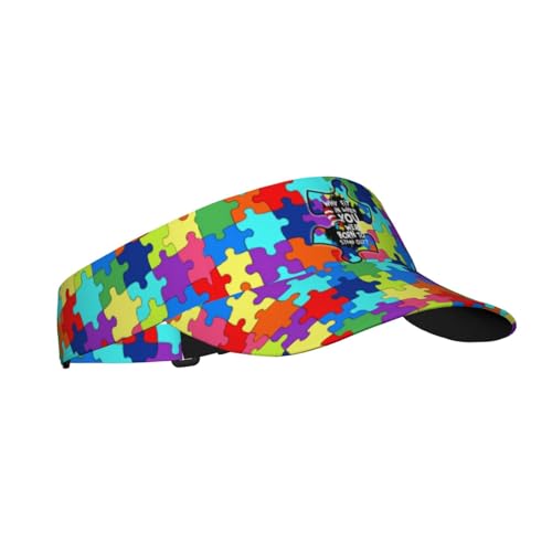 Visor Cap Funny Sun Hat for Women Men Teens for for Sports, Beach, Tennis, Golf, Running & Hiking - color: Autism Awareness 01