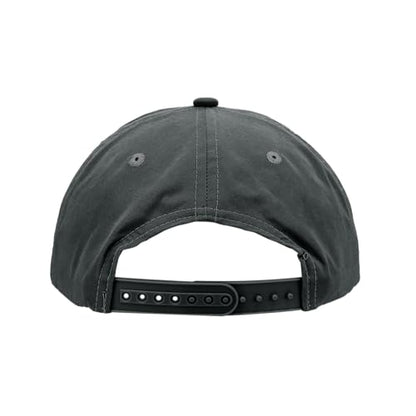 5 Panel High Profile Relaxed Cotton Blend Rope Hat - color: Charcoal