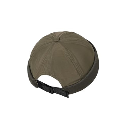 Clakllie Quick Dry Brimless Docker Cap for Men Summer Beanie Sailor Skullcap Lightweight Waterproof Adjustable No Brim Hat - color: Cdus-wbbh2401-army Green