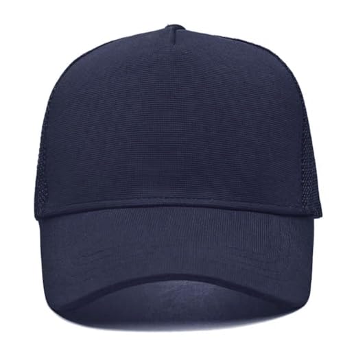 Oversize XXL Mesh Trucker Hat for Men Big Head High Crown Baseball Cap - color: Dark Blue