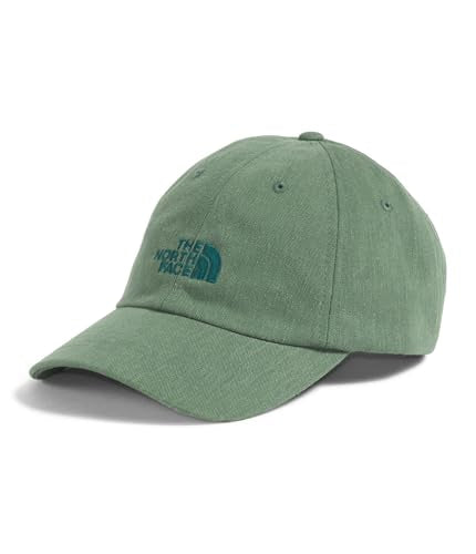 The North Face Norm Baseball Hat | Shallow Fit Ball Cap with Embroidered Logo, Adjustable Strap Closure & Silver Buckle - color: Duck Green/Deep Nori