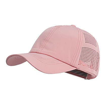 HH HOFNEN Women Quick Drying Baseball Cap Sun Hat Unstructured Golf Hat - color: #1 Dark Pink