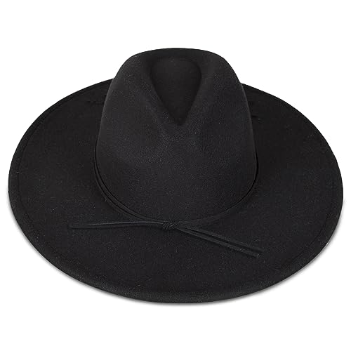 Lucky Brand Womens Ranger Hat | Wide Brim | Felt | Rancher | Americana | Western Inspired | Classic | Fashion | Cowboy - color: Ranger - Black