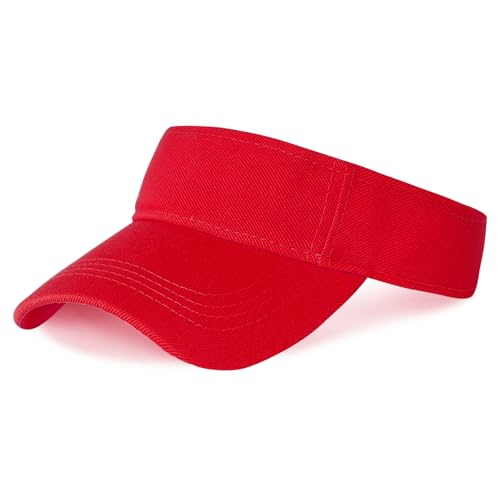 Rbenxia Adjustable Sport Visors Sun Visor Hats Cap Visors Women Men - color: Red