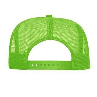 OTTO Neon Polyester Foam Front 5 Panel High Crown Mesh Back Trucker Hat - color: N. Green