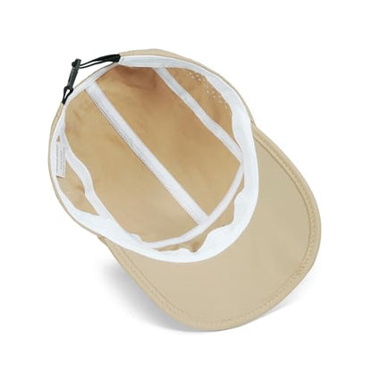 Clakllie Quick Dry 5 Panel Cap for Men Summer Folding Outdoor Hat Breathable Baseball Cap Unstructured Running Hiking Hats - color: Bs26zd01-khaki