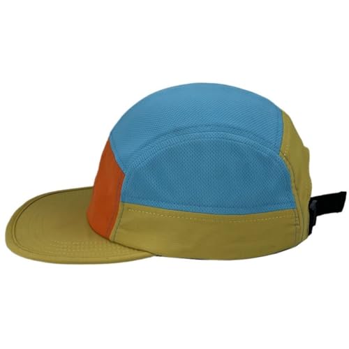 FASHIXD 5 Panel Hats for Men Baseball Cap Outdoor Sports Running Cap - color: Orange/Light Blue