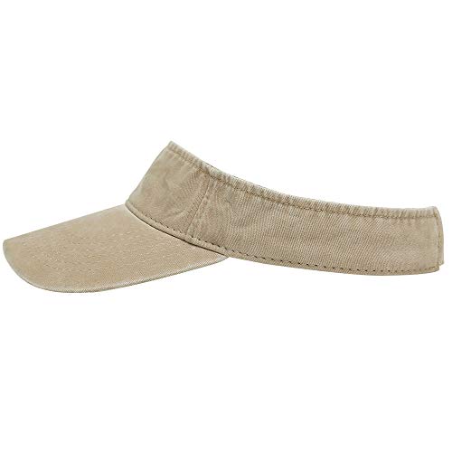 Sport Sun Visor Hats Cotton Ball Caps Empty Top Baseball Sun Cap for Men Women - color: Khaki