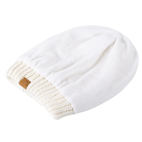 REDESS Slouchy Beanie Hat for Men and Women Winter Warm Knit Hat Chunky Soft Oversized Cable Cap - color: B1 Light Black