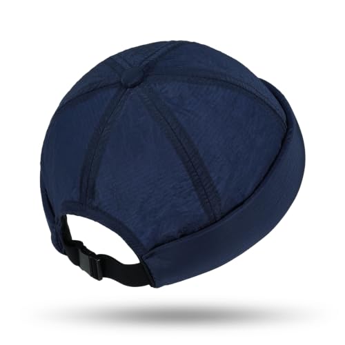 CLAPE Lightweight Breathable Brimless Cap Street Casual Versatile Summer Quick Dry Docker Cap No Brim Sailor Cap Leon Cap - color: Dcx2601-blue