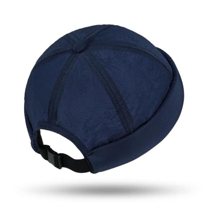 CLAPE Lightweight Breathable Brimless Cap Street Casual Versatile Summer Quick Dry Docker Cap No Brim Sailor Cap Leon Cap - color: Dcx2601-blue