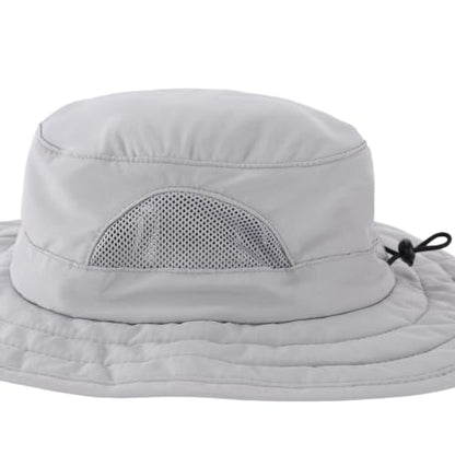 Connectyle Kids Sun Hat for Boys Girls Wide Brim Bucket Hat UPF 50+ Sun Protection Hat Breathable Summer Beach Hat - color: Grey