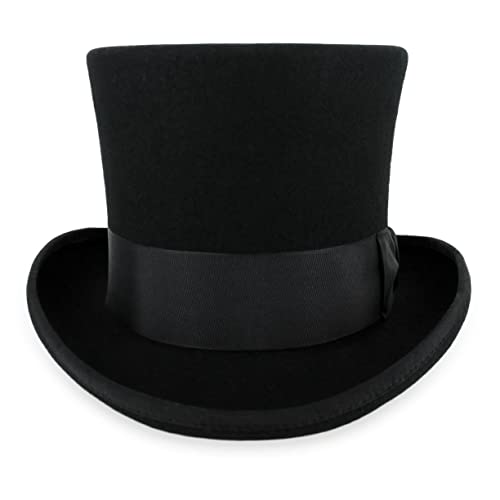 Belfry Top Hat Theater Quality 100% Wool in Black Grey or Pearl - size: Medium