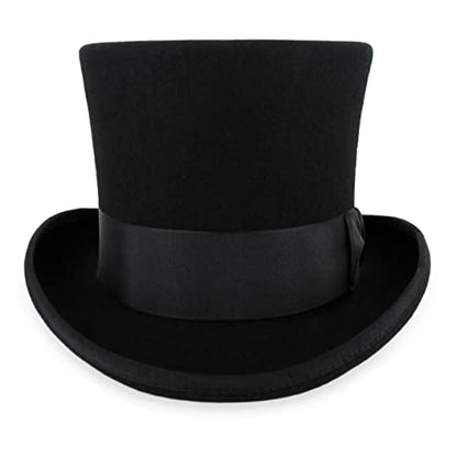 Belfry Top Hat Theater Quality 100% Wool in Black Grey or Pearl - size: Medium