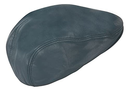 Men's Real Soft Leather Ivy Beret Newsboy Gatsby Golf Cabbie Flat Cap Hats - color: Dark Blue, size: X-Large