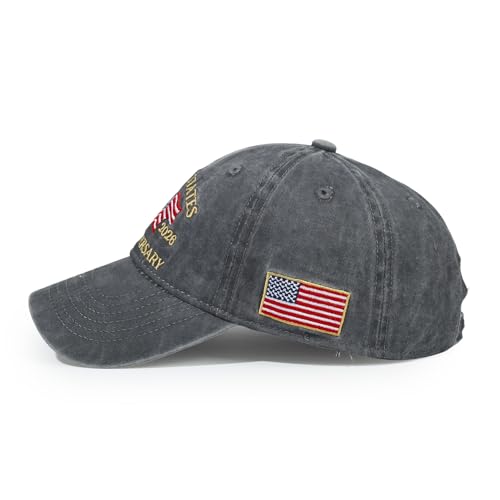 USA 250th Anniversary Baseball Cap Patriotic Embroidered American Hat - color: 2-gray