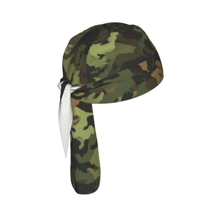 Adjustable Cycling Cap, Quick Dry Sports Bandana Skull Cap Helmet Liner - color: Army Green Camouflage