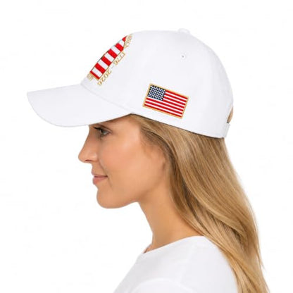 USA 250th Anniversary Baseball Cap Patriotic Embroidered American Hat - color: 3-white