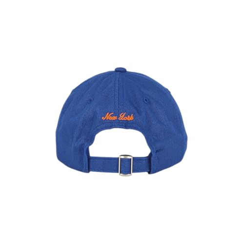 E BY ELIDAN NY Apple Dad Hat, New York Baseball Cap for Women Men - color: Royal Blue With Orange Apple