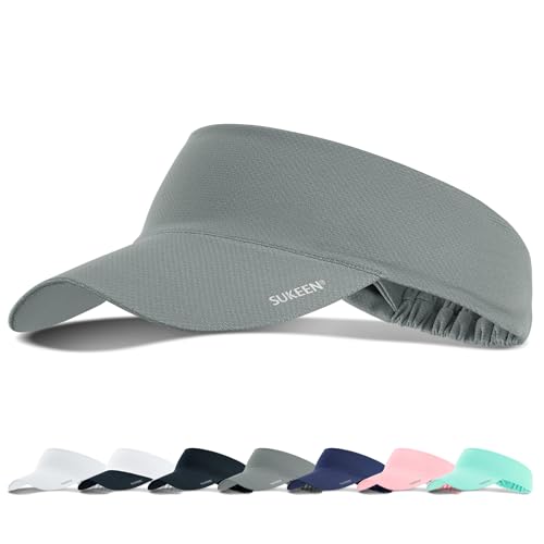 Sukeen Cooling Stretchy Sun Visor for Women Men UV Protection Cooling Hat - color: Dark Gray