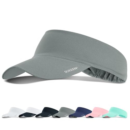 Sukeen Cooling Stretchy Sun Visor for Women Men UV Protection Cooling Hat - color: Dark Gray
