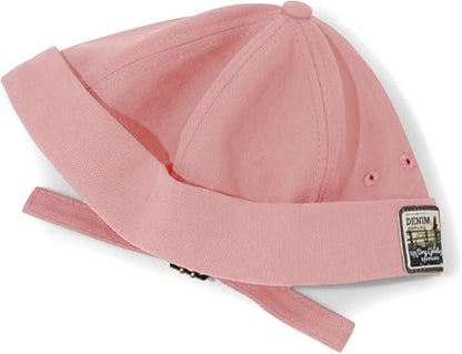 Glamorstar Dome Brimless Hats for Women Men Sailor Docker Beanie Cap Hip Hop Hats - color: Pink D