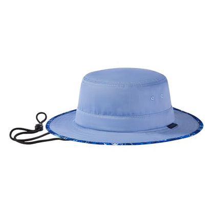 UPF 50+ Foldable Sun Hat Patterned Under Brim Bucket Hats for Summer Hiking Fishing Beach Safari Men Women - color: Airy Blue, size: Medium