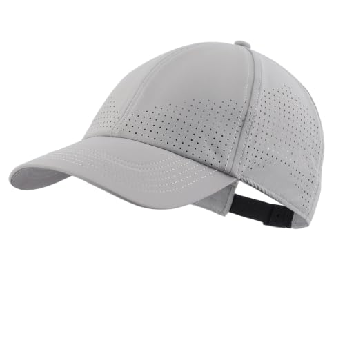 Home Prefer Mens Womens UPF50+ Sun Hat Athletic Adjustable Baseball Cap Quick Dry UV Protection Workout Running Golf Hat - color: Light Grey, size: Medium