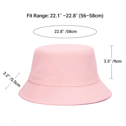 Umeepar Unisex 2 Pack Cotton Bucket Hat Packable Sun Hat for Men Women - color: Pink +Purple