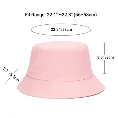 Umeepar Unisex 2 Pack Cotton Bucket Hat Packable Sun Hat for Men Women - color: Pink +Purple