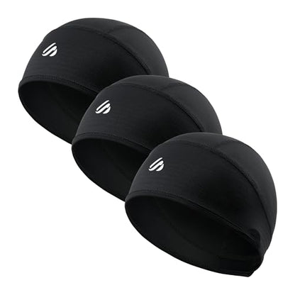 3-Pack Breathable Skull Cap Comfortable Helmet Liner Men Women - color: 3 Pieces(black,black,black)