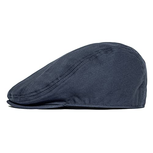 BOTVELA Men Cotton Twill Newsboy Flat Hat Fitted Cap - color: Dark Gray, size: 7 1/8