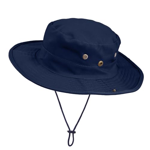 Kids Sun Hats for Boys Girls Bucket Hat UPF 50+ UV Protection Safari Hat Lightweight & Breathable Boonie Hat - color: 1 Pack-navy