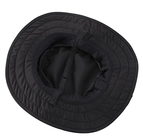 Connectyle Kids Sun Hat for Boys Girls Wide Brim Bucket Hat UPF 50+ Sun Protection Hat Breathable Summer Beach Hat - color: Black