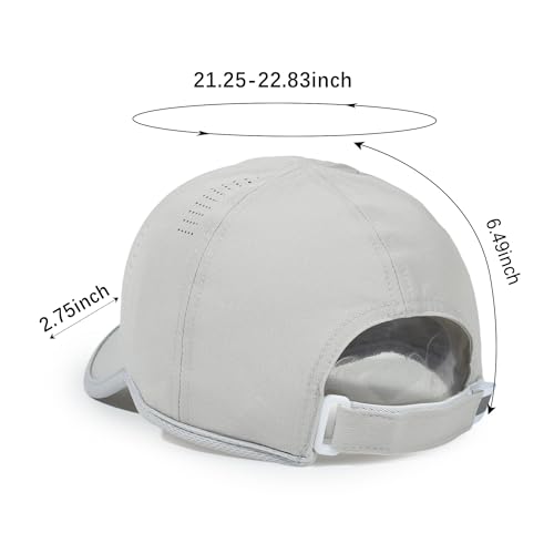 HH HOFNEN Quick Dry Baseball Hat Unstructured Athletic Golf Cap Women Men - color: 2-lightgray+pink