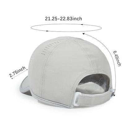HH HOFNEN Quick Dry Baseball Hat Unstructured Athletic Golf Cap Women Men - color: 2-lightgray+pink
