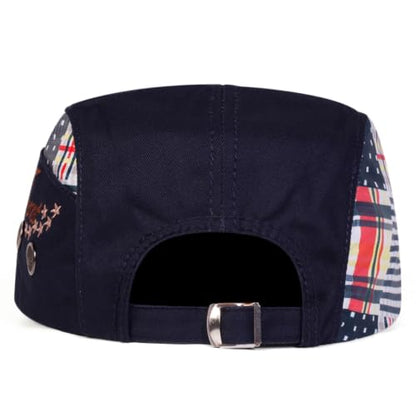 Classic Flat Cap for Men, Adjustable Cotton Newsboy Cap - color: Navy 3