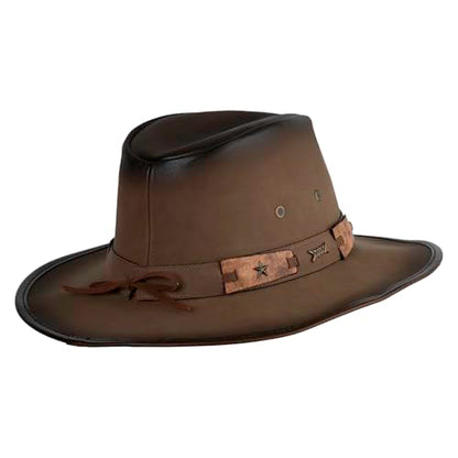 e4Hats.com UPF 50+ Australian Outback Faux Leather Hat - color: Texas Longhorn B, size: Medium